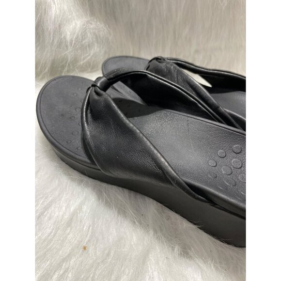 Womens Black Wedge Sandals With Knot Detail Size 10 - Picture 6 of 8